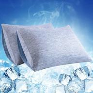 luxear pillowcase, 2 pack envelope closure cooling pillowcases with double-side design [arc-chill cooling & cotton fiber], anti-static, skin-friendly, machine washable pillow cases (20x26 in)-blue logo