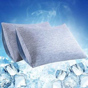 img 4 attached to LUXEAR Pillowcase, 2 Pack Envelope Closure Cooling Pillowcases With Double-Side Design [Arc-Chill Cooling & Cotton Fiber], Anti-Static, Skin-Friendly, Machine Washable Pillow Cases (20X26 In)-Blue