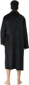 img 1 attached to Stay Cozy In Style With Our Mens Hooded Fleece Robes - Full Length Plush Bathrobe For Everyday Luxury