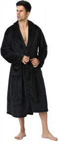 img 2 attached to Stay Cozy In Style With Our Mens Hooded Fleece Robes - Full Length Plush Bathrobe For Everyday Luxury