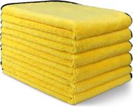 🧽 homexcel 6 pack microfiber towels for car - premium cleaning cloth lint free, scratch free, strong water absorption - ideal for household, auto detailing, windows, drying towel - 16" x 24 логотип