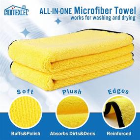 img 3 attached to 🧽 HOMEXCEL 6 Pack Microfiber Towels for Car - Premium Cleaning Cloth Lint Free, Scratch Free, Strong Water Absorption - Ideal for Household, Auto Detailing, Windows, Drying Towel - 16" x 24