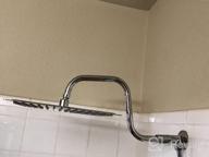 img 1 attached to 13 Inch Shower Head Extension Arm With Flange, Voolan S Shaped Shower Head Riser Pipe, Stainless Steel Long Goose Neck Curve Standard 1/2" Connection (Black) review by Brett Zhu