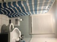 img 1 attached to Luxury Geometric Blue Fabric Shower Curtain Set W/ 12 Hooks - 72X72 Inches review by Brent Walker