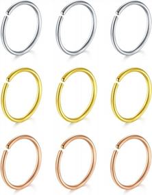 img 4 attached to 22G 20G 18G Cartilage Hoop Earring: MODRSA Nose Rings, Helix & Tragus Hoops For Small Thin Piercings