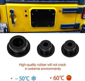 img 1 attached to 🔩 Buling Aluminum Wrangler Spare Tire Carrier Filler Plate Tailgate Plug Vent Plate Cover: Durable Rubber Plugs Set and Factory Bolts Compatible with 2007-2018 Jeep Wrangler JK & JKU