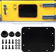 🔩 buling aluminum wrangler spare tire carrier filler plate tailgate plug vent plate cover: durable rubber plugs set and factory bolts compatible with 2007-2018 jeep wrangler jk & jku логотип