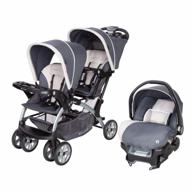 lightweight baby trend double stroller & car seat combo: sit n stand travel for toddler & infant - magnolia logo