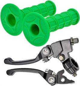 img 4 attached to 🏍️ HIAORS Folding Clutch Lever with Perch Brake Lever and Green Hand Grips - Perfect for 50cc 70cc 125cc Xmotos Kayo Stomp Atomik Coolster SSR Pit Dirt Bike Enduro Motocross Parts