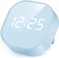 apsung digital led alarm clock with magnetic smart sensor, 2 alarm settings, temperature detection & countdown timer for bedroom, bedside or desk - blue logo