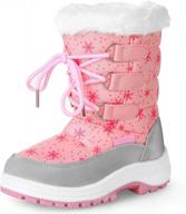 apakowa kids girls boys insulated fur winter warm snow boots (toddler/little kid) логотип