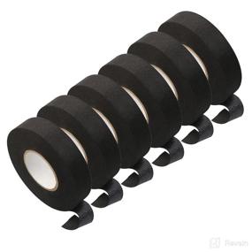 img 4 attached to Abrasion Resistant Automotive Cloth Tape - Pack of 6 Rolls, 3/4x50ft - Strong Adhesive Black Tape for High Temperature Wiring Loom Harness Protection, Insulation & Cable Fixation - Noise Damping & Flame Retardant