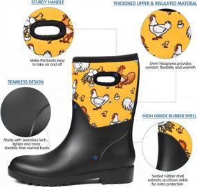 img 3 attached to Get Ready For Any Weather With DKSUKO Women'S Mid Calf Rubber Rain Boots!
