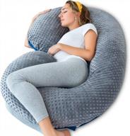 c shaped maternity body pillow for sleeping - insen pregnancy pillow with velvet cover logo