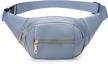 stylish unisex fanny pack for outdoors, travel, workouts - large waist & hip bag with adjustable strap in light grey-blue color by daitet logo