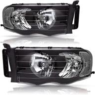 🚗 bryght headlight assembly: black housing, clear reflector - 2002-2005 dodge ram 1500/2003-2005 ram 2500/3500 pickup oe halogen replacement логотип