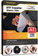 👕 dtf transfer film glossy clear pretreat sheets pet heat transfer paper: 100 sheets for dyi direct print on t-shirts and textile (a3 size - 11.7" x 16.5") logo