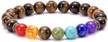 gelconnie 8mm natural lava rock chakra bracelet 7 stones healing stress relief yoga beads anxiety aromatherapy essential oil diffuser bracelet bangle logo