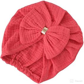 img 2 attached to 👶 HUIXIANG Newborn Baby Hat: Soft Cotton Head Wrap with Big Bow Cap for Toddler Girls - Ideal for Hospitals and Home!