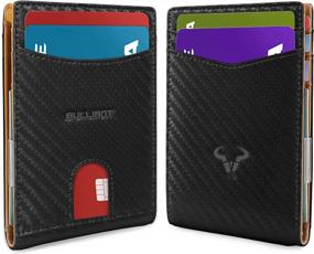 img 1 attached to 🧳 Stylish and Secure: BULLIANT Slim Wallet Money Clip for Men - RFID Blocking, Holds 8 Cards, Gift Boxed
