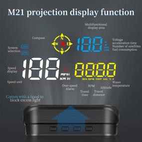 img 3 attached to ACECAR Car Heads Up Display: Dual System OBD2 GPS Interface, MPH, RPM, Altitude, Water Temperature, OverSpeed Warning & Compass - Universal 3.5 Inches Display For All Vehicles