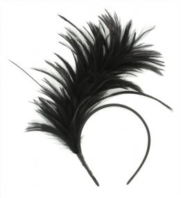 img 4 attached to FELIZHOUSE Black 1920s Fascinator with Feathers Headband – Perfect Women's Wedding Tea Party Headwear