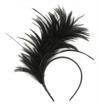 felizhouse black 1920s fascinator with feathers headband – perfect women's wedding tea party headwear logo