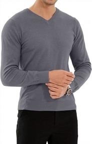 img 3 attached to Men'S Slim Fit V-Neck Pullover Sweater - Long Sleeve Knitted Casual Style