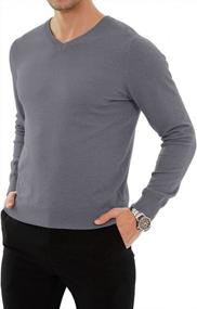img 1 attached to Men'S Slim Fit V-Neck Pullover Sweater - Long Sleeve Knitted Casual Style