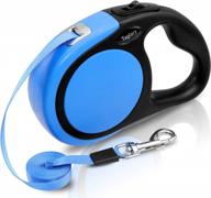 taglory retractable dog leash, 16ft no tangle dog leash retractable for puppy small medium dogs up to 44 lbs, one-handed brake, pause, lock, blue logo