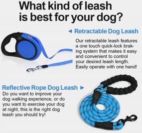 img 2 attached to Taglory Retractable Dog Leash, 16Ft No Tangle Dog Leash Retractable For Puppy Small Medium Dogs Up To 44 Lbs, One-Handed Brake, Pause, Lock, Blue