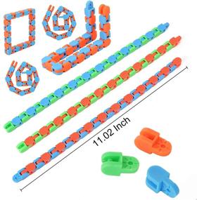 img 3 attached to Wacky Tracks Snake Fidget Toys - 12 Pack For Kids, Sensory Snap Finger Packs For Stress Relief And Fun - Assorted Colors, Perfect As Party Bag Fillers And Favors