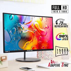 img 2 attached to Sceptre C275W-1920RN Monitor with Edgeless Design, High Dynamic Range, Curved Display, Flicker-Free, Built-In Speakers, HD Resolution, and HDMI Connectivity