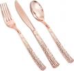 supernal 180-piece rose gold and silver plastic cutlery set - perfect for mother's day parties and events, includes plastic forks, knives, and spoons for all your party needs! logo