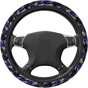 img 3 attached to Swono Dragonfly Purple Steering Wheel Cover: Stylish and Protective Auto Neoprene Case for Men and Women - Universal 15 Inch Size, Anti-Slip with Flower Bling Design