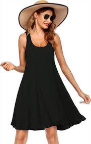 img 4 attached to Beach Chic: ADOME Women'S Summer Tank Dress – Perfect Cover-Up For Your Swimwear!
