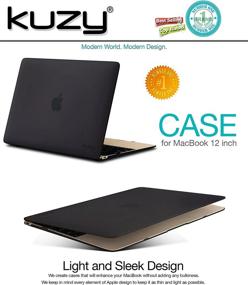 img 3 attached to Matte Black Hardshell MacBook 12 Case For Model A1534 2017-2015 With Retina Display - Kuzy Compatible MacBook 12 Inch Case For Superior Protection