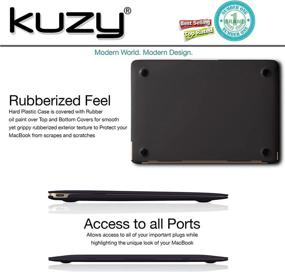 img 1 attached to Matte Black Hardshell MacBook 12 Case For Model A1534 2017-2015 With Retina Display - Kuzy Compatible MacBook 12 Inch Case For Superior Protection