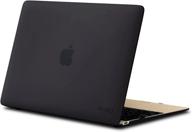 матовый черный жесткий чехол для macbook 12 для модели a1534 2017-2015 с дисплеем retina - kuzy-совместимый чехол для macbook 12 дюймов для превосходной защиты логотип