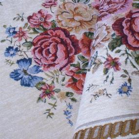 img 1 attached to UKELER Vintage Rustic Shabby Rose Rugs Luxury Soft Elegant Traditional Rugs Accent Floral Floor Rugs Carpet For Home Living Room/Bedroom (78.7''X55'', Country Rose)