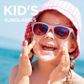 img 3 attached to Солнечные очки для детей с поляризацией, защитой от УФ-лучей и гибкой резиновой оправой - RIVBOS RBK004