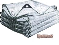 🏕️ heavy duty waterproof 10x12 clear tarp with metal grommets - ideal for roof, camping, outdoor, patio - rain or sun shelter - 13.5 mil tarpaulin logo