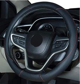 img 1 attached to 😊 Stylish 2019 Microfiber Steering Wheel Cover with Smiley Face - Perfect for Men, Women, Girls, and Ladies (Black)