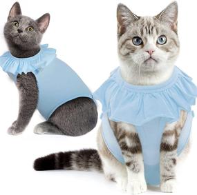 img 4 attached to Optimal Recovery Suit for Cats After Surgery | Pet Cone E-Collar Alternative for Male & Female Cats | Kitten Onesie Anti-Biting & Licking Recovery Vest for Abdominal & Wound Healing, Skin Disease & Weaning