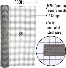 img 3 attached to 72In X 100Ft 1/2In Mesh 19 Gauge Оцинкованная аппаратная ткань - идеально подходит для ограждений из куриной проволоки и сварных проволочных изгородей