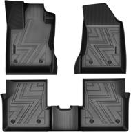 🚗 custom fit mirozo floor mats for 2017-2022 jeep compass - black tpe all weather protection car liners - includes heavy duty 1st and 2nd row slush mats logo
