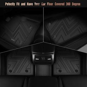 img 1 attached to 🚗 Custom Fit MIROZO Floor Mats for 2017-2022 Jeep Compass - Black TPE All Weather Protection Car Liners - Includes Heavy Duty 1st and 2nd Row Slush Mats