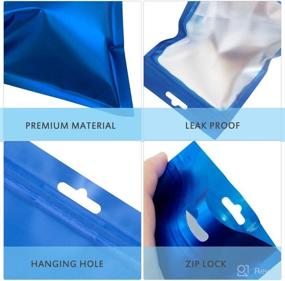 img 2 attached to 🔵 CAKKA Smell Proof Bag: 100PCS Resealable Mylar Bags with Clean Window - Odor Proof Packaging Pouch Bags for Small Business, Snacks, Jewelry, Candy, Samples (Blue)