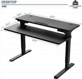 img 2 attached to AIMEZO Electric Split Top Standing Desk - Dual Motor Height Adjustable Stand Up Desk With Black Tabletop & Frame