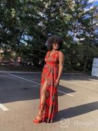 img 1 attached to Boho African Chic: Vimoisa Women'S Pleated Floral Print Maxi Dress With Multi-Way V-Neck review by Monica Harris